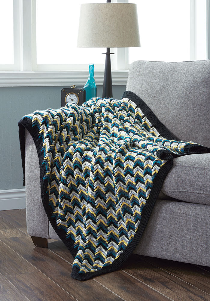 Drop Stitch Chevron Blanket