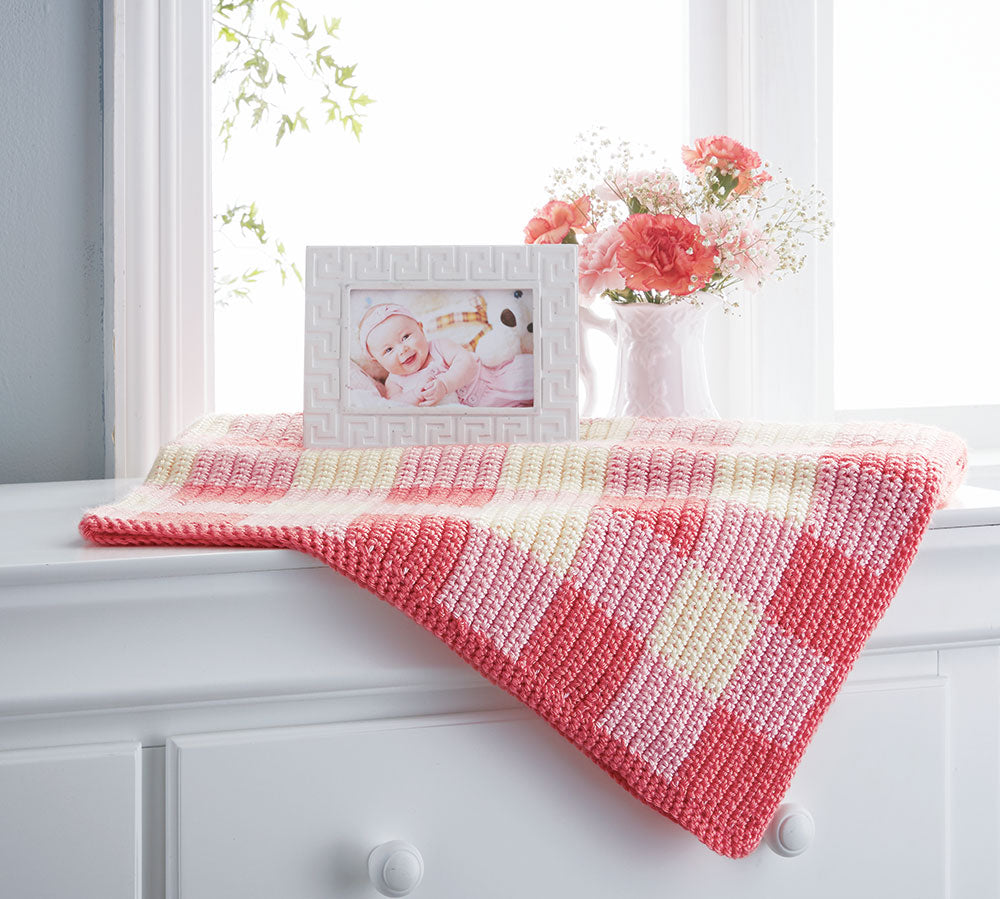 Couverture pour bébé au crochet vichy