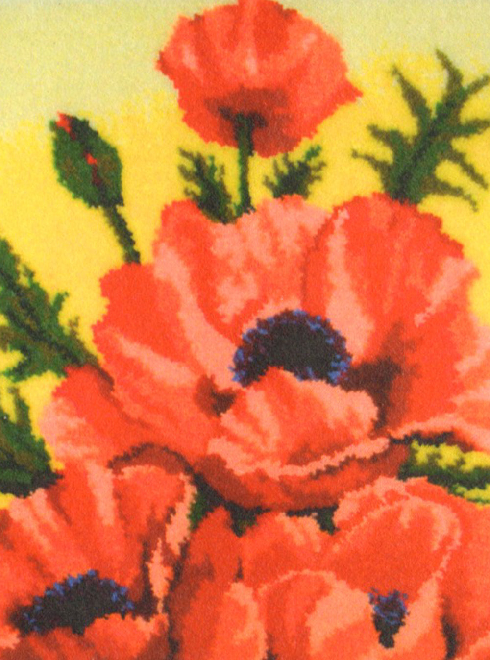 Modèle de tapis à crochet à loquet coquelicots