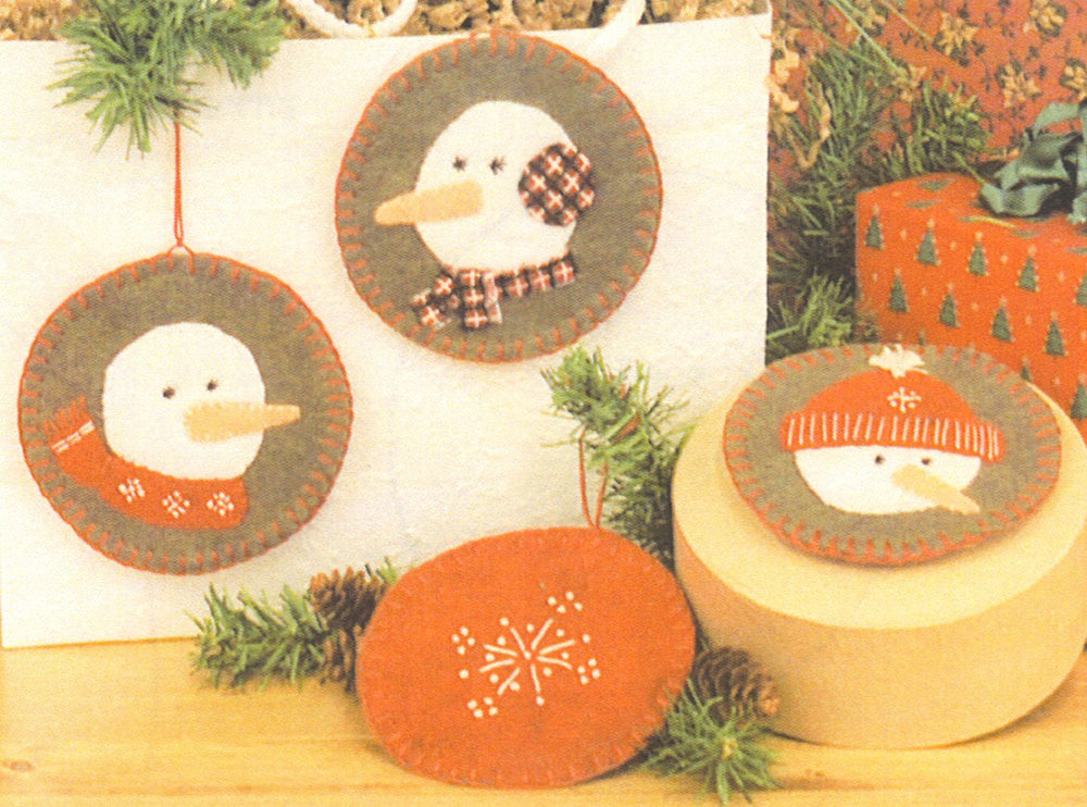 Snow Friends Felt Ornaments Pattern