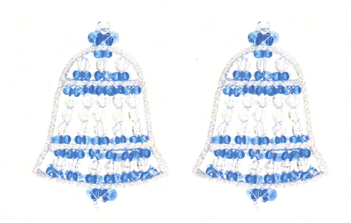 Motif d'ornement de cloches en perles bleues