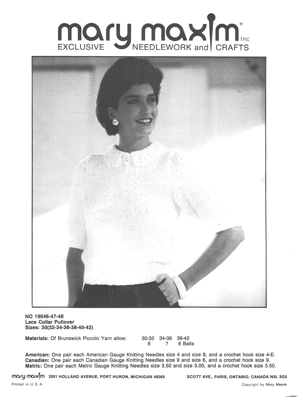 Lace Collar Pullover Pattern