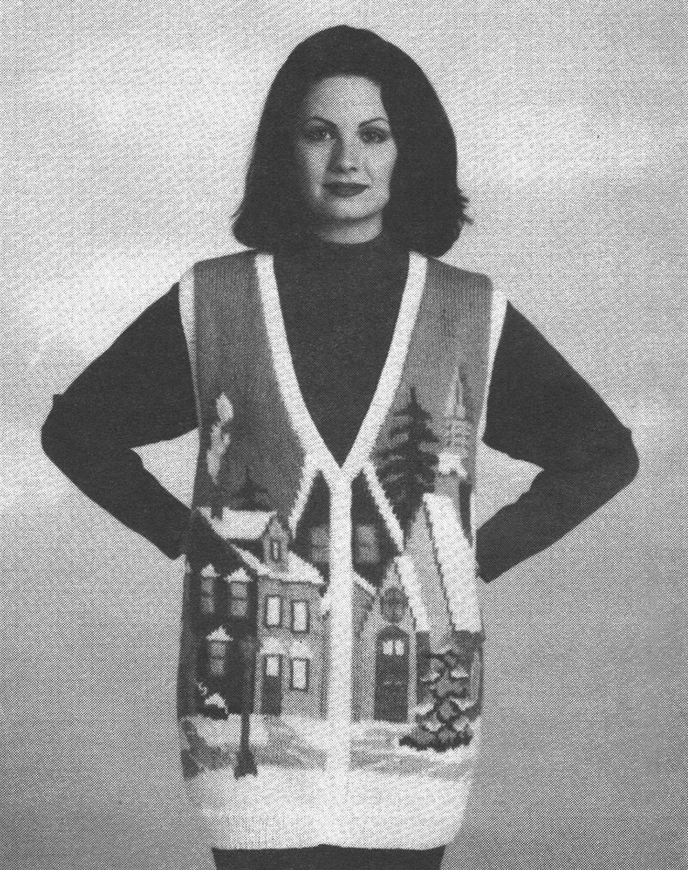 Modèle de gilet tunique de village d'hiver