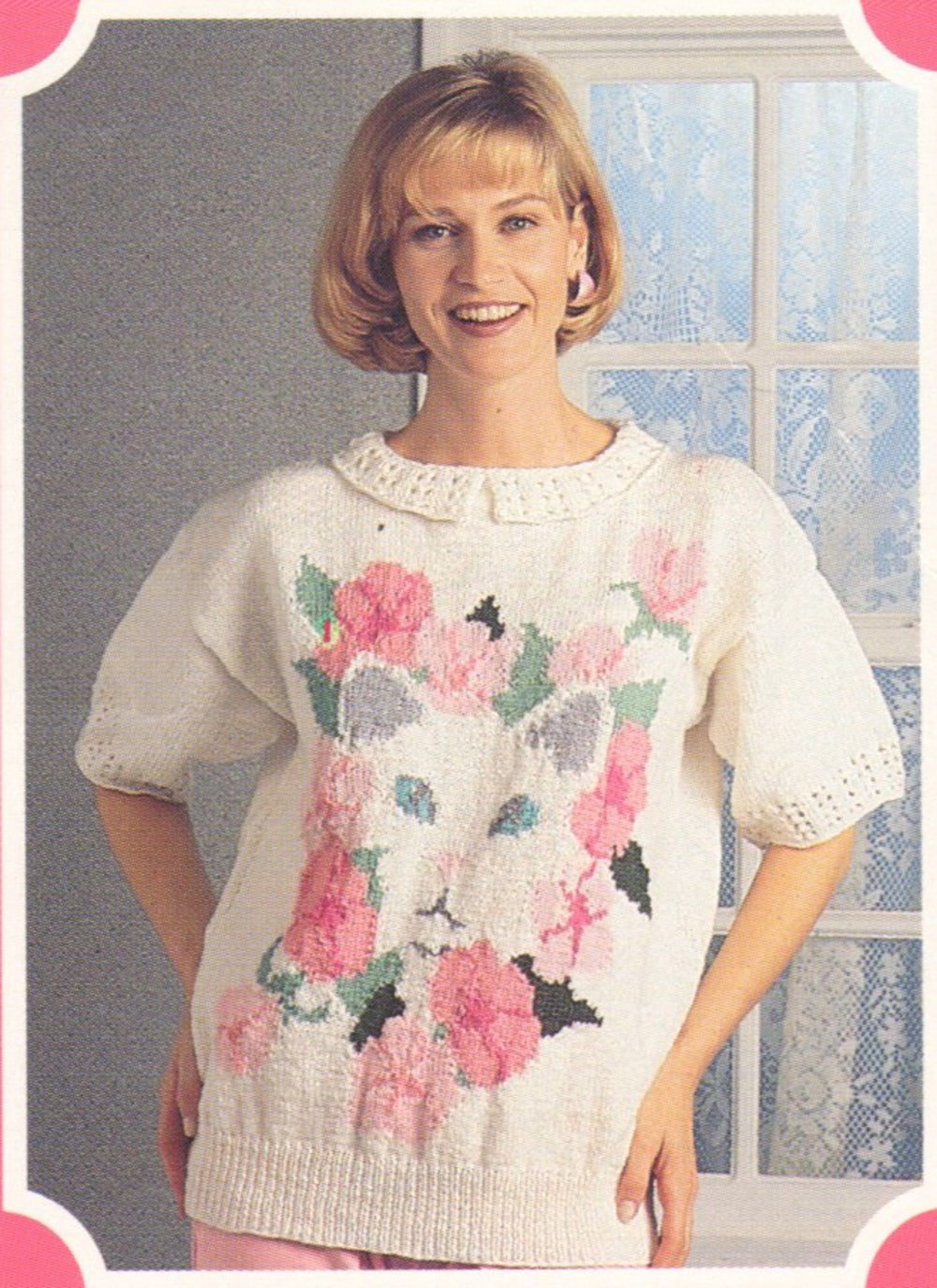 Kitten And Flower Pullover Pattern
