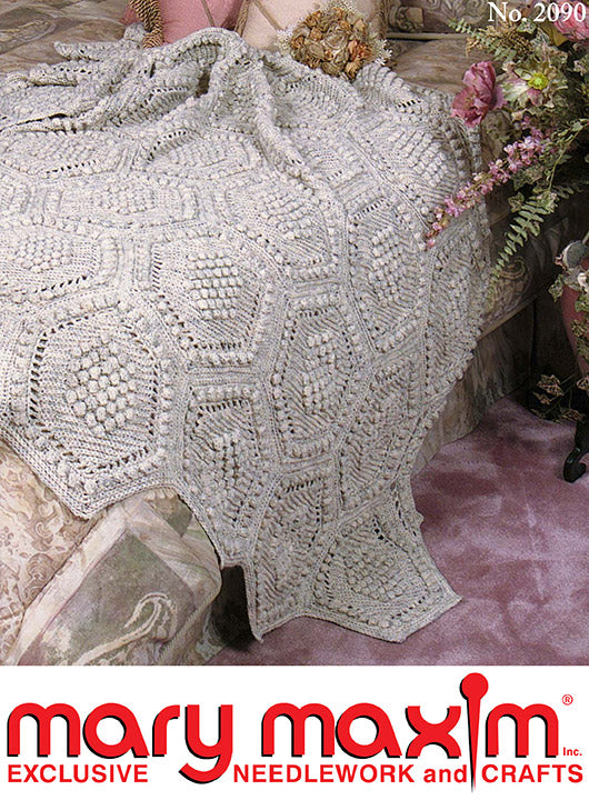 Free Knit Hexagon Bobble Afghan Pattern