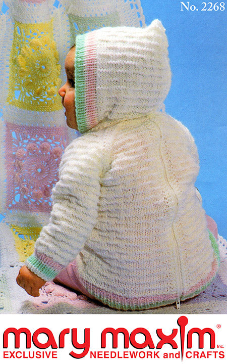 Back Zippered Hooded Baby Sweater Pattern