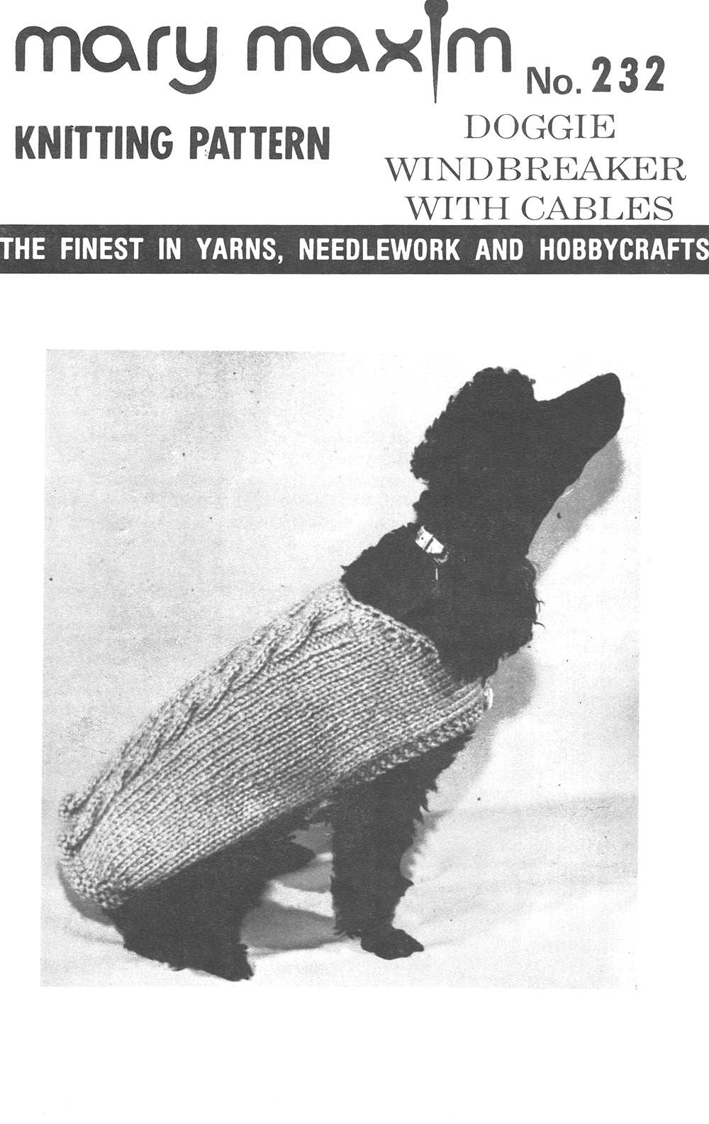 Coupe-vent pour chien avec motif de câbles