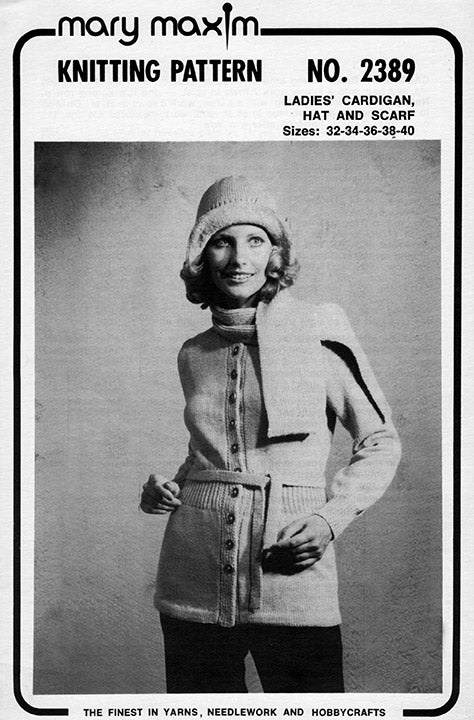 Patron de cardigan, chapeau et écharpe pour femme