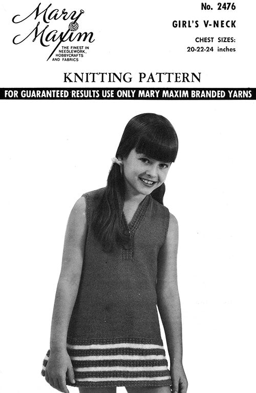 Girl's Springtime V-Neck Dress Pattern