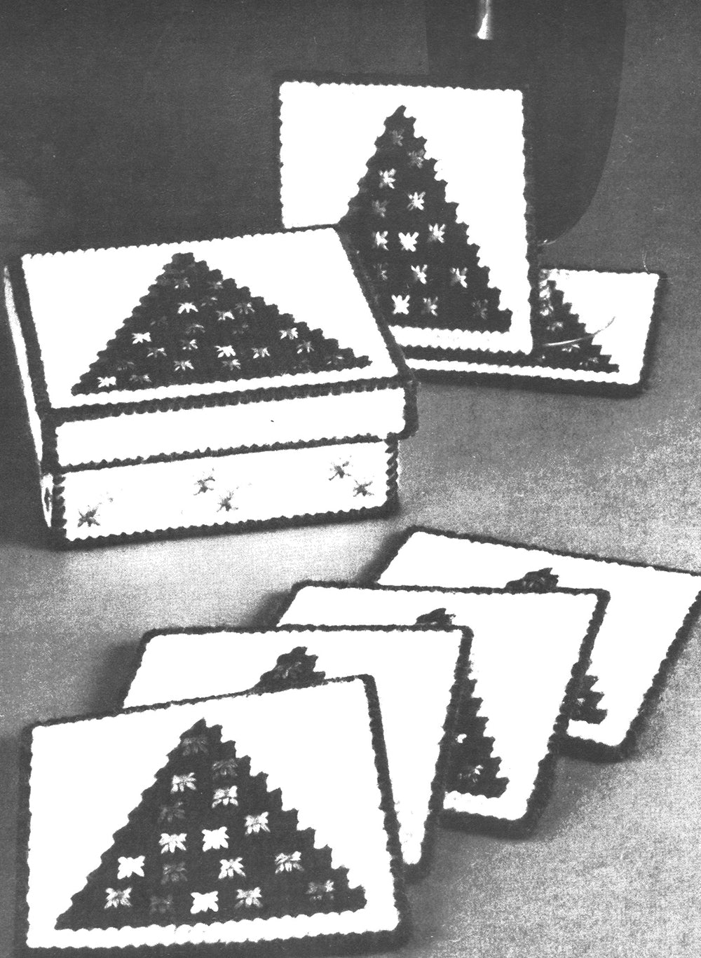 Christmas Tree Coasters and Box Pattern