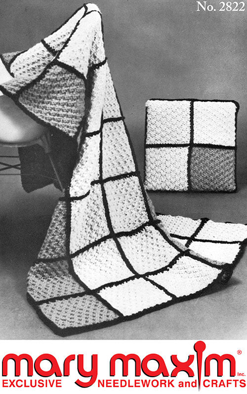 Jiffy Knit Block Afghan et modèle d’oreiller