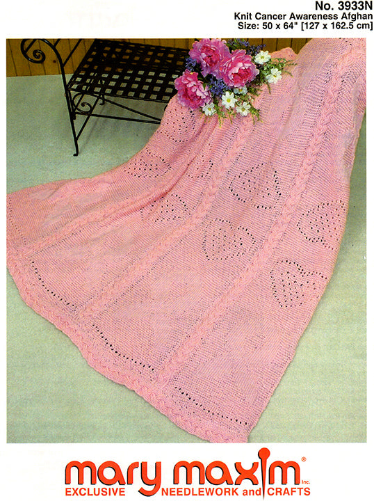 Tricoter un modèle afghan de sensibilisation au cancer