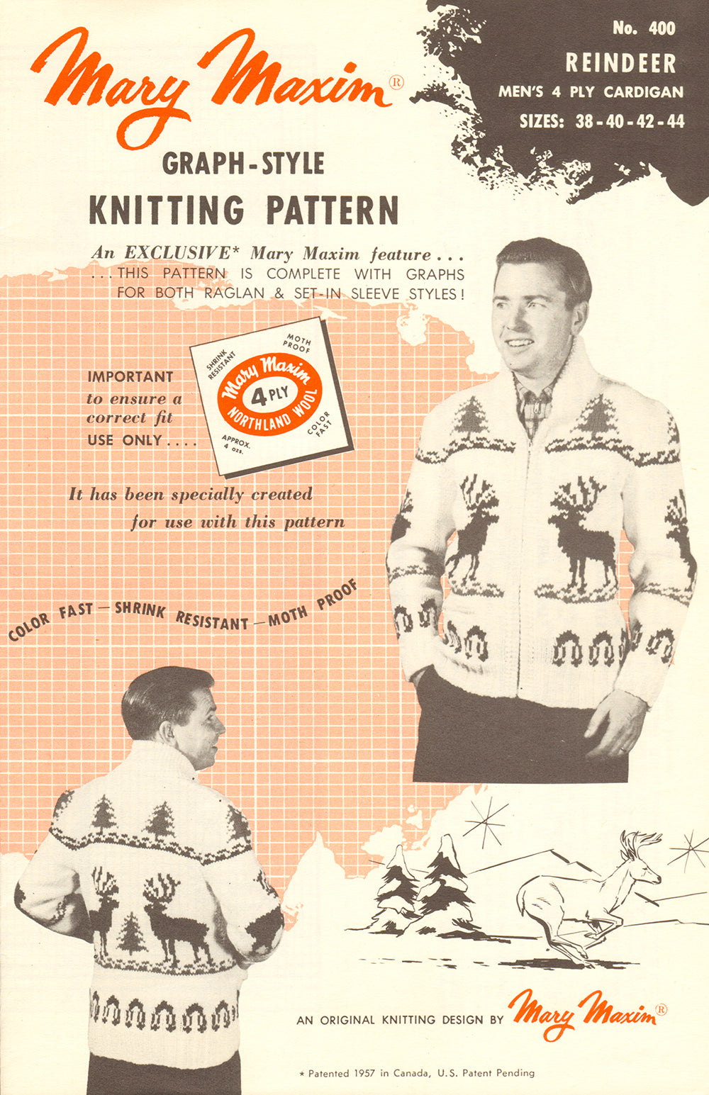 Men's Reindeer Cardigan Pattern