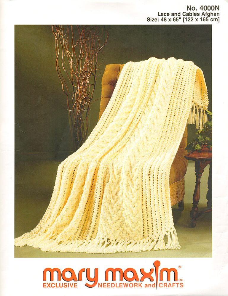 Motif Afghan Dentelles et Câbles