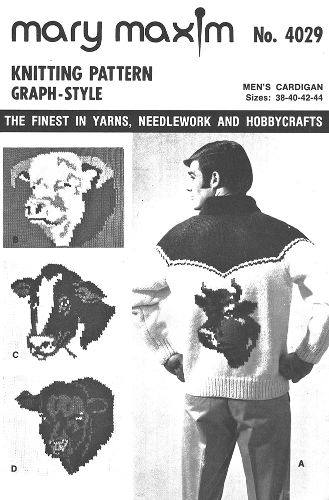 Cow Cardigan Men's Pattern