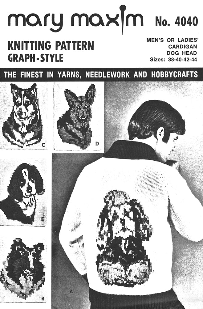 Patron de Cardigan Tête de Chien Homme ou Femme