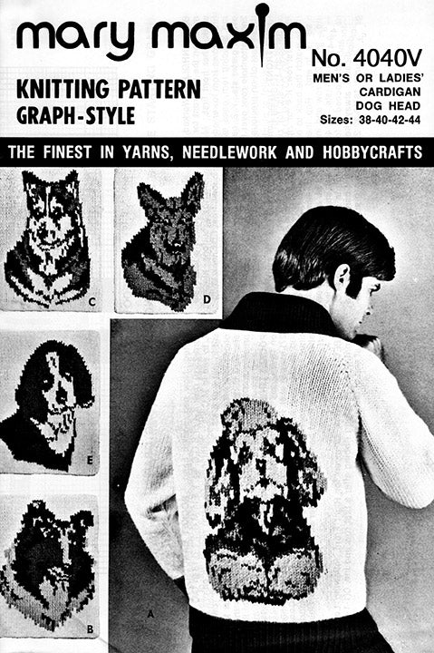 Modèle de cardigan tête de chien
