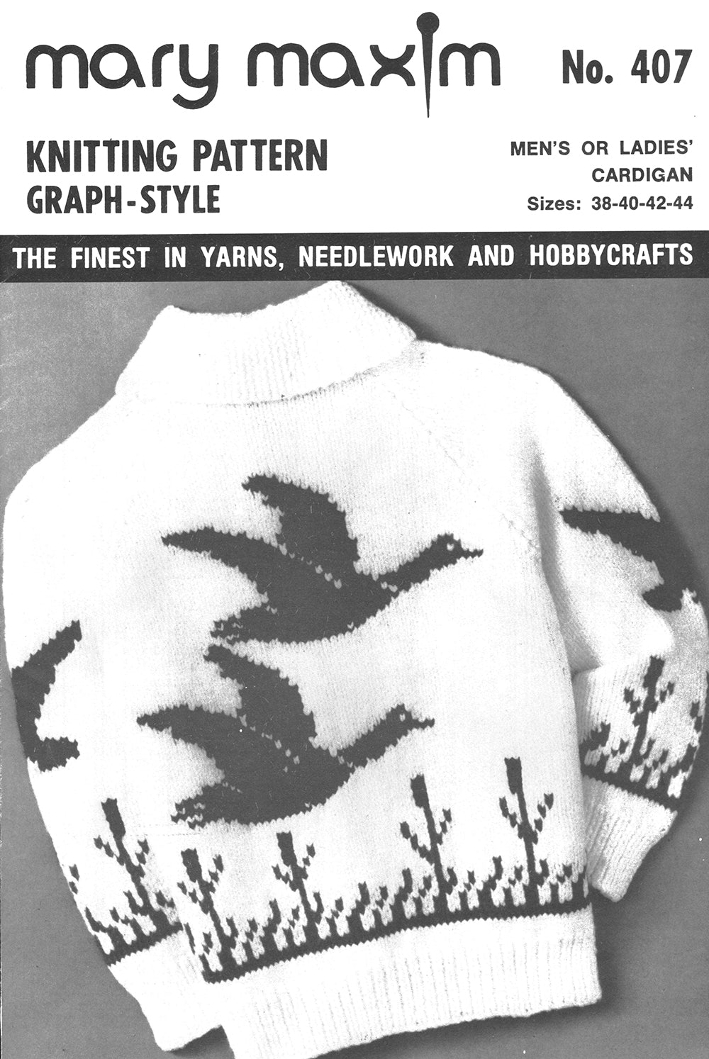 Men's or Ladies' Wild Duck Cardigan Pattern