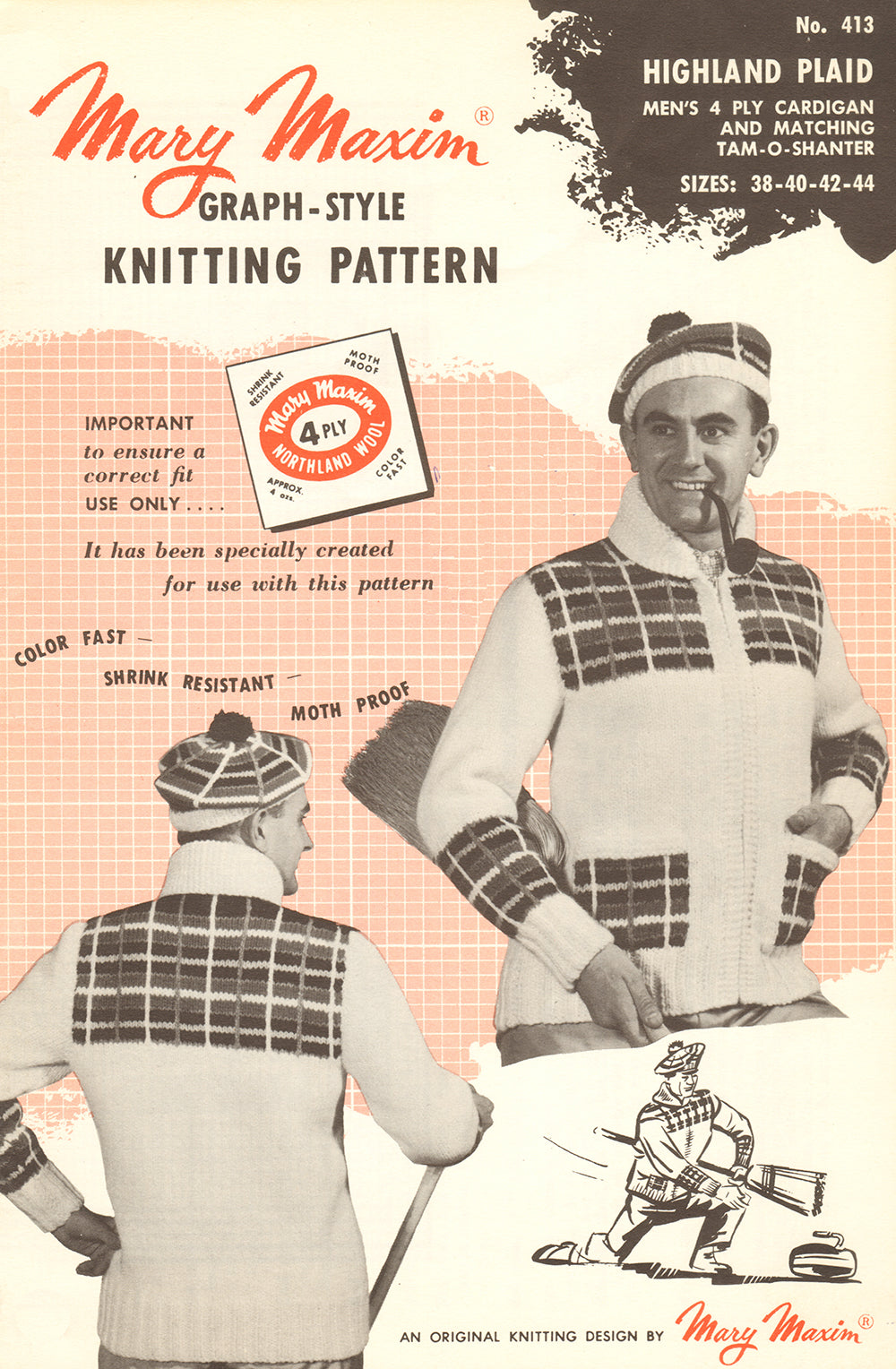 Cardigan à carreaux Highland et Tam assorti - O - Shanter Pattern