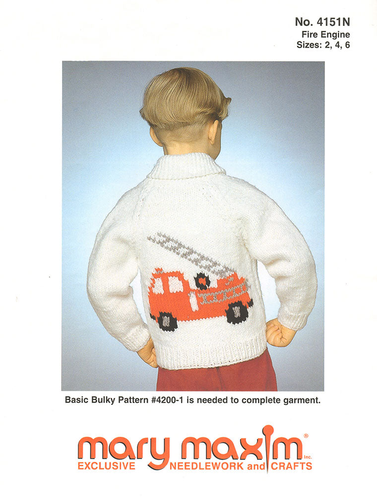 Child's Fire Engine Cardigan Pattern
