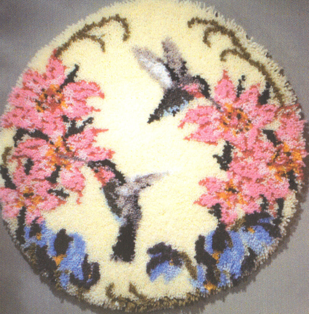 Hummingbird Round Latch Hook Rug Pattern