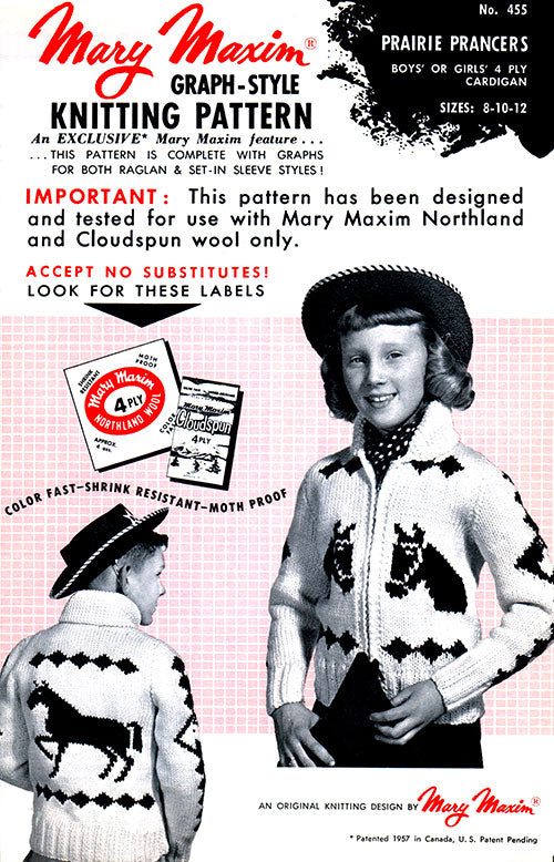 Child's Prairie Prancers Cardigan Pattern