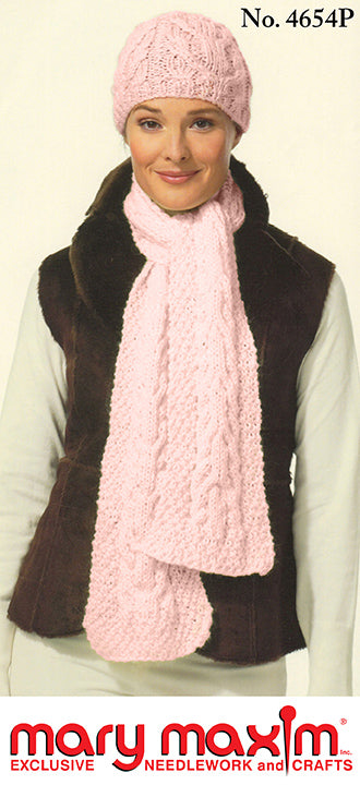 Modèle gratuit de chapeau et d'écharpe Cables