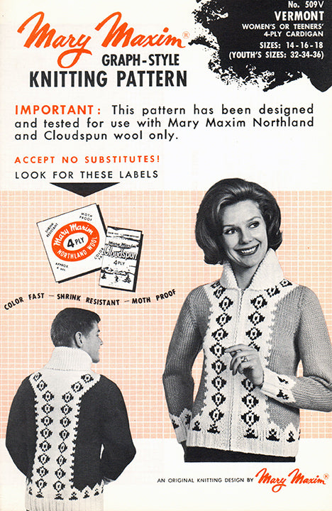 Men's or Ladies' Vermont Cardigan Pattern