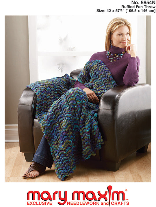 Ruffled Fan Throw Pattern
