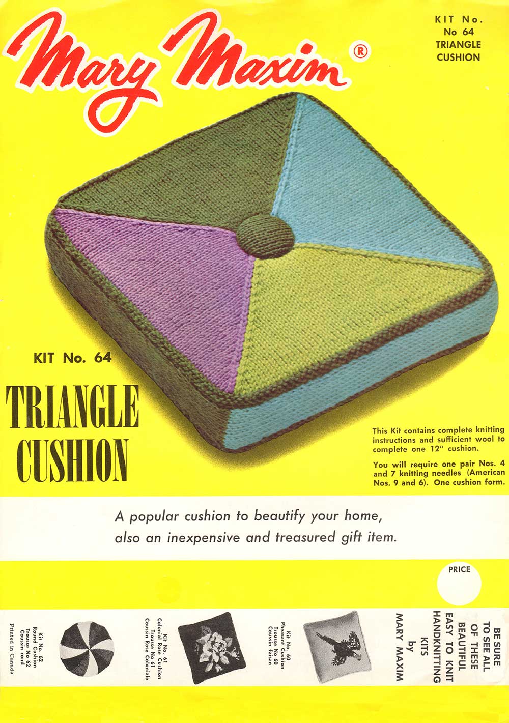 Modèle de coussin triangulaire