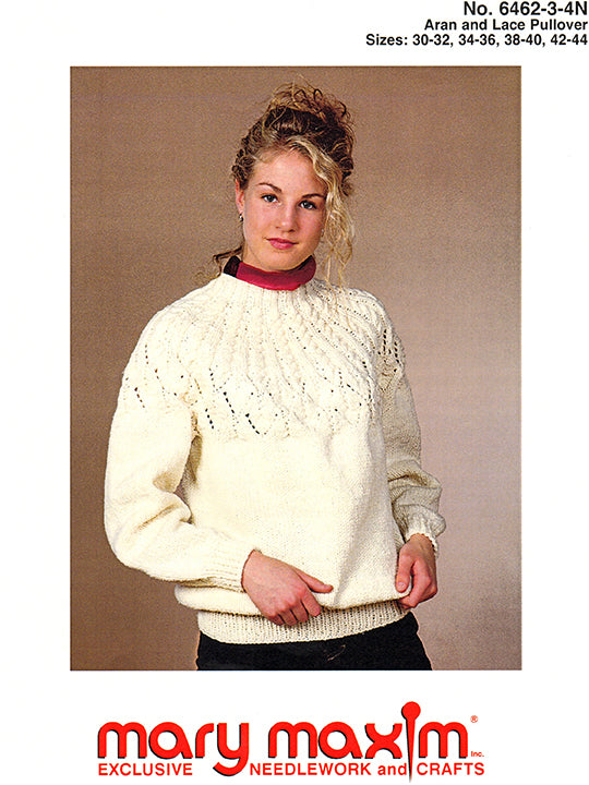 Modèle de pull Aran et dentelle