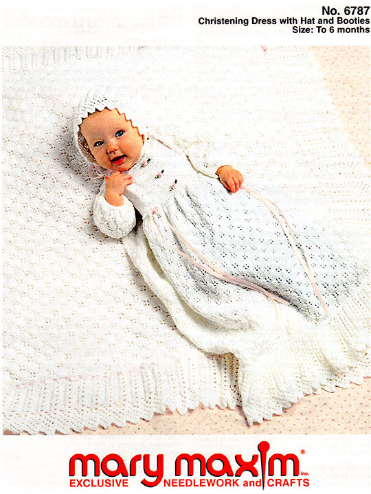 Robe de baptême avec motif chapeau et chaussons