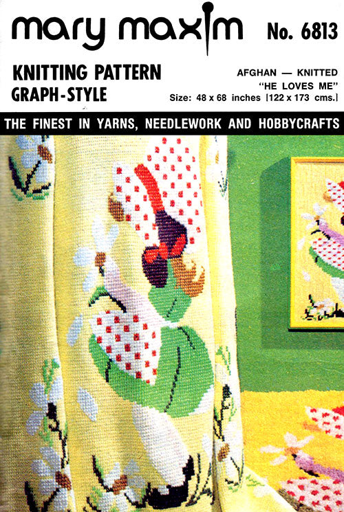 He Loves Me Afghan Knit Pattern