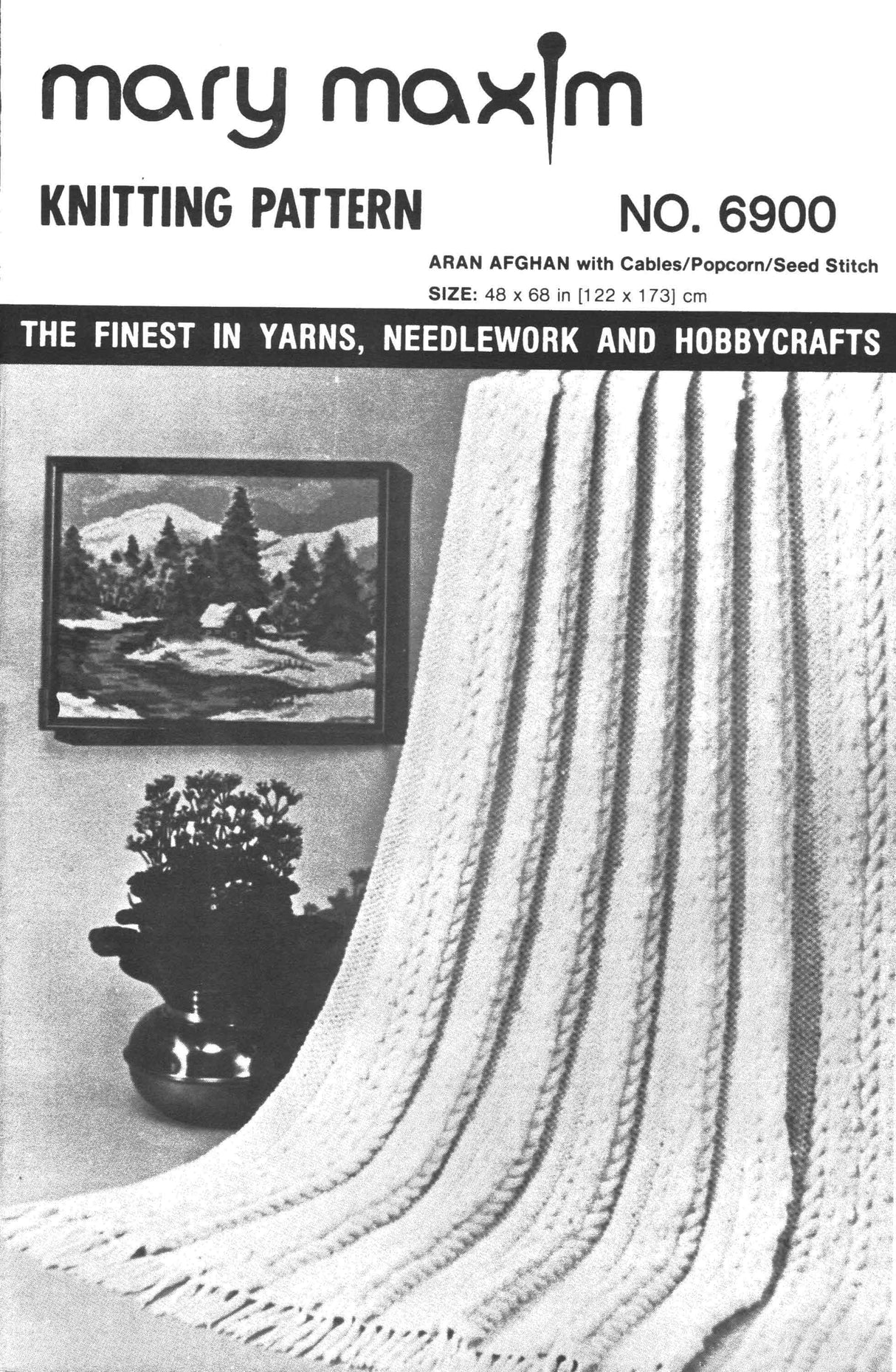 Aran Afghan avec motif de câbles