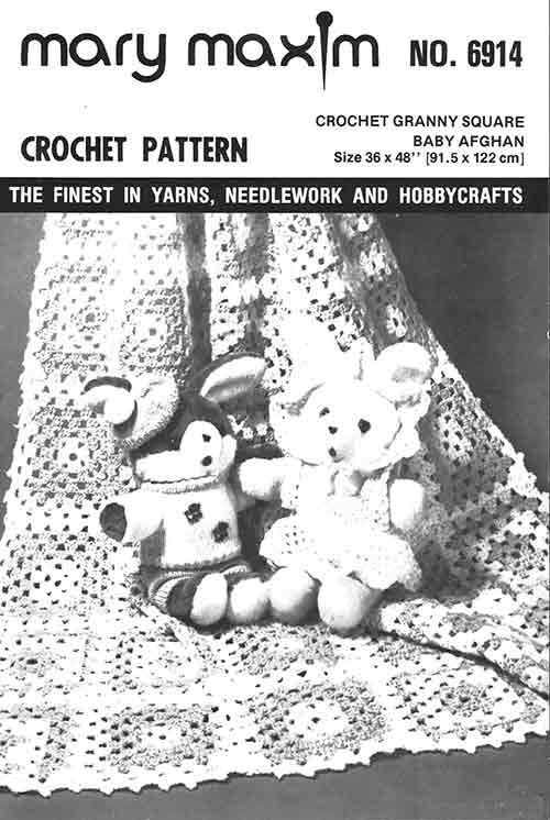 Crocheted Granny Square Baby Afghan Pattern