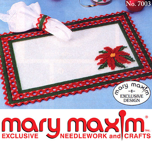 Poinsettia Placemats and Napkin Rings Pattern
