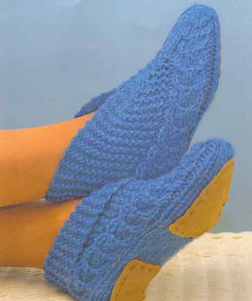 Chunky Cabled Slippers Pattern