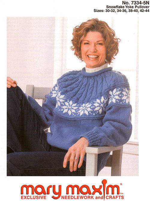 Modèle de pull avec empiècement en flocon de neige