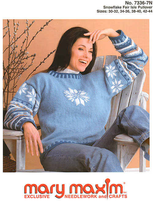 Modèle de pull Fair Isle flocon de neige