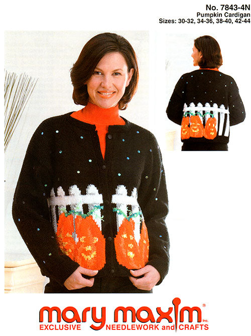 Modèle de cardigan citrouille