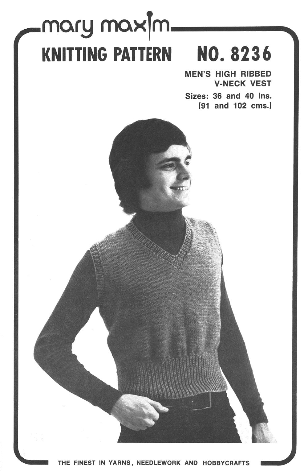 Men's High Ribbed V-Neck Vest Pattern