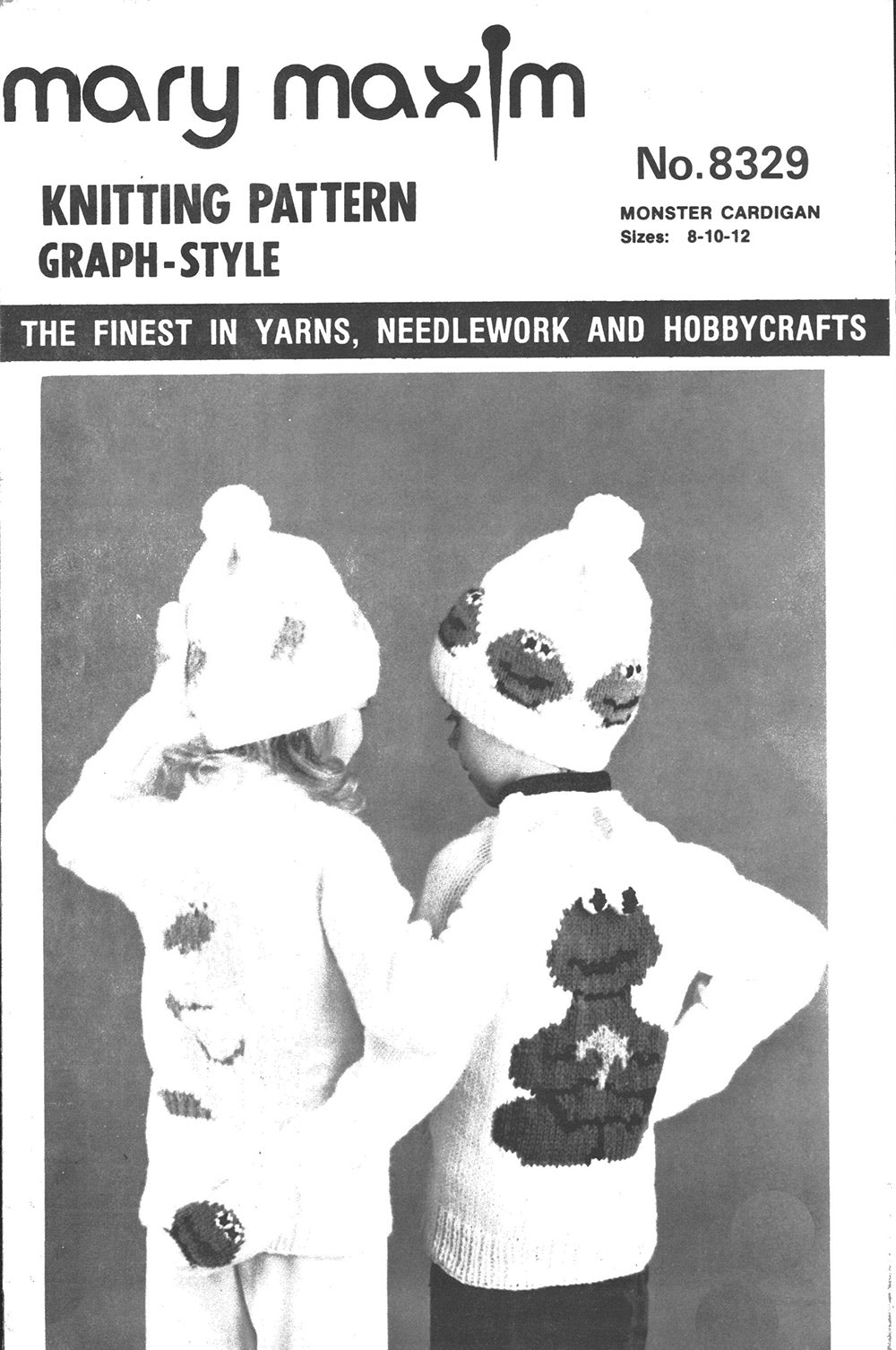 Modèle de cardigan monstre (tailles 8-10-12)