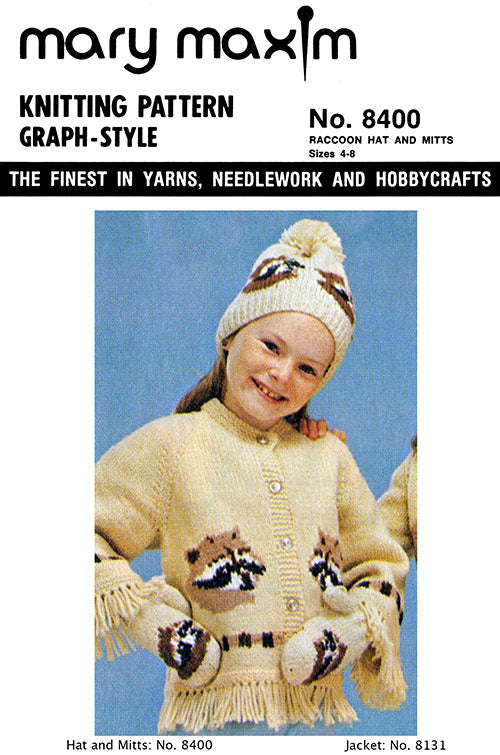 Raccoon Hat and Mitts Pattern