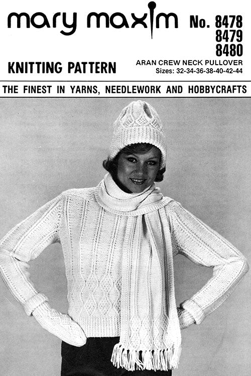 Modèle de pull à col rond Aran