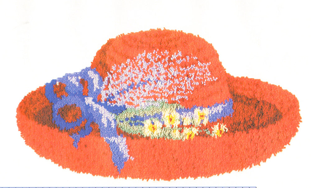 Modèle de tapis chapeau rouge