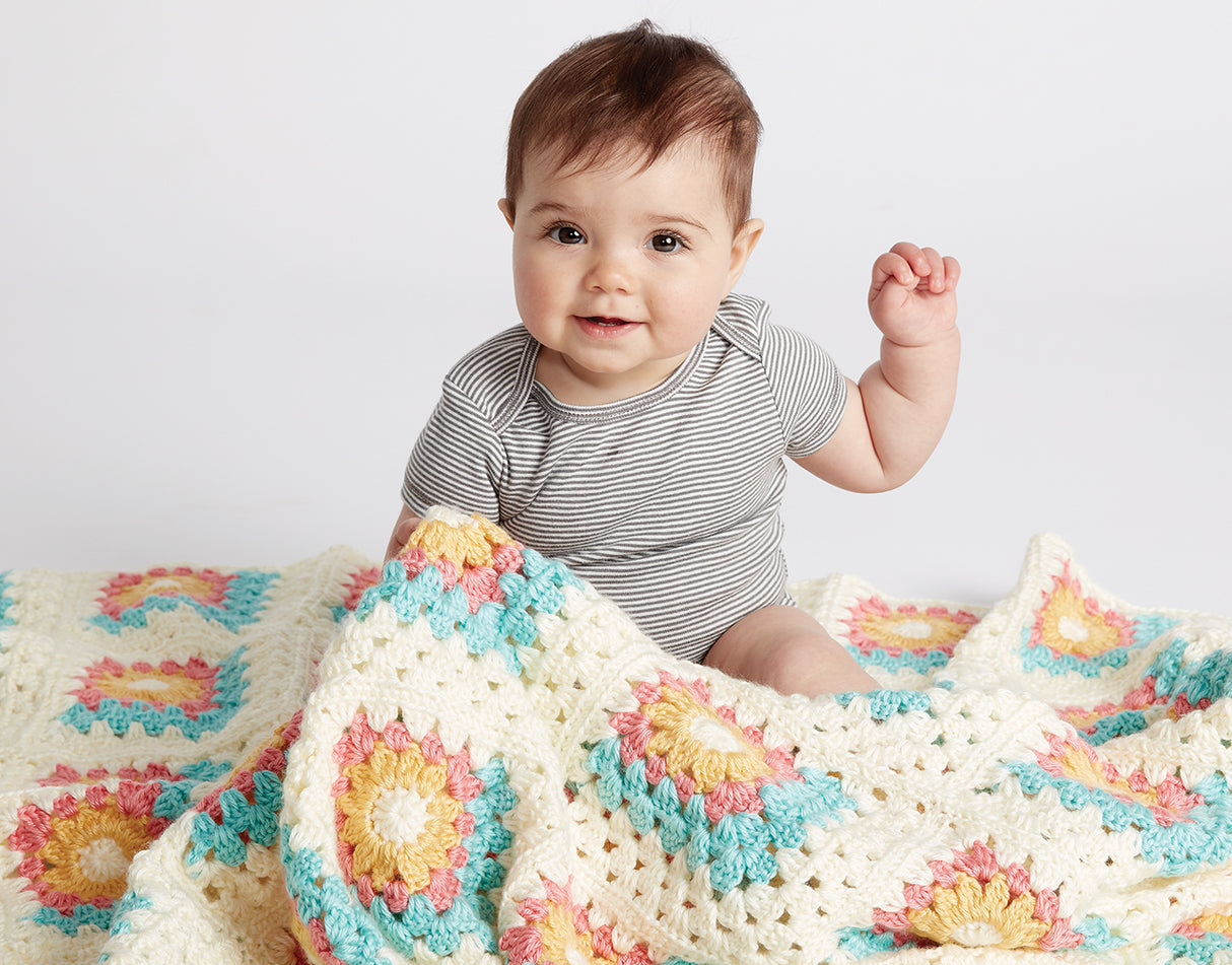 Floral Miter Motif Blanket Pattern