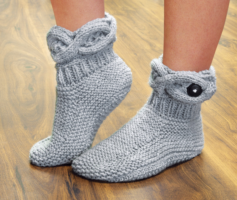 Cabled Cuff Slippers Pattern