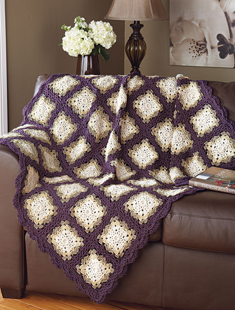 Modèle de jeté de carrés moka