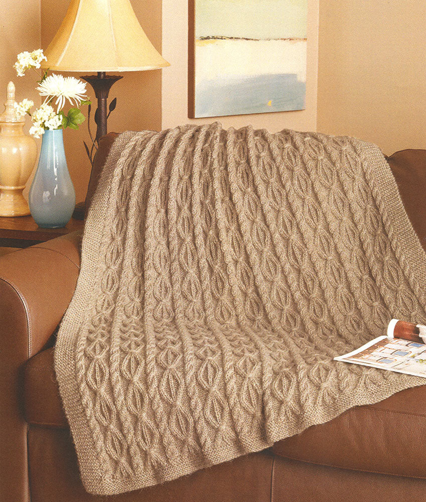 Cabled Diamond Throw Pattern