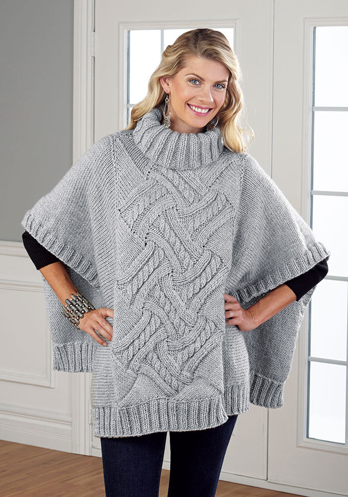 Cabled Entrench Poncho Pattern